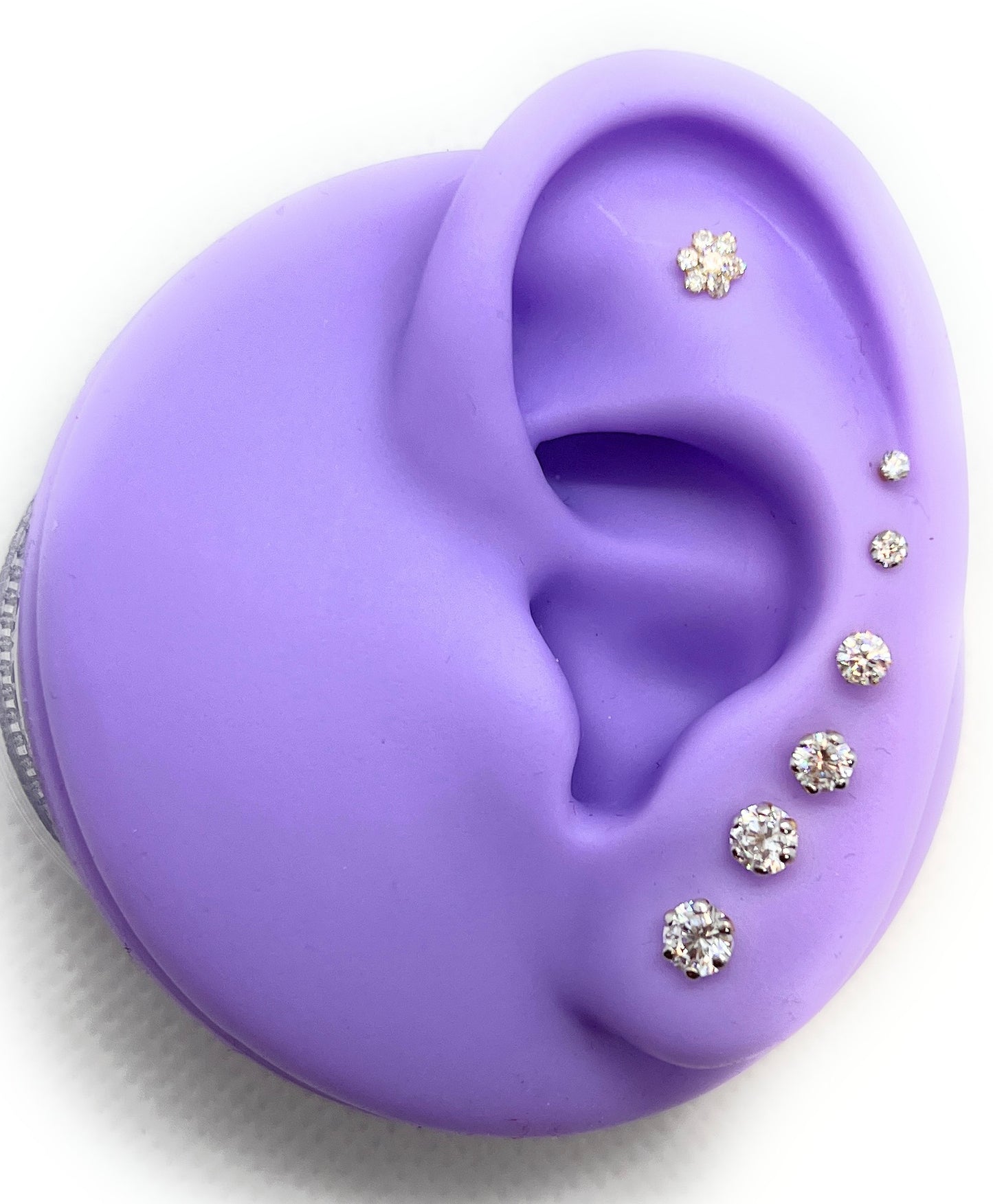 18kt Kids Ear studs - Single stone (gold flat backs)